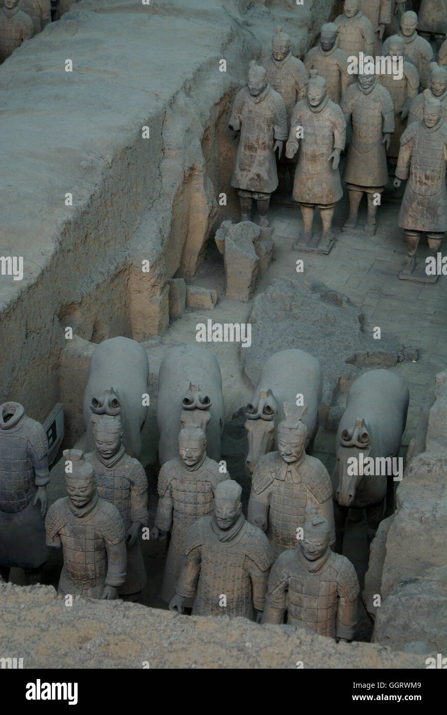 L'Armée de terre cuite est une collection de sculptures en terre cuite représentant les armées du premier empereur de Chine. Xi'an Banque D'Images