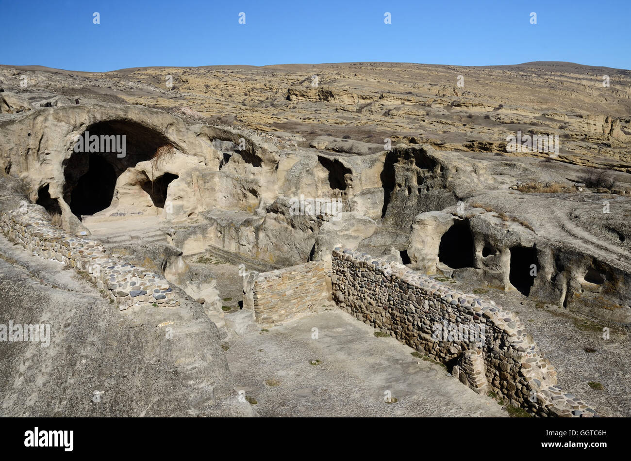Voir d'Uplistsikhe Cave,ville monument populaire situé dans l'est de la Géorgie, du Caucase, d'Asie Banque D'Images