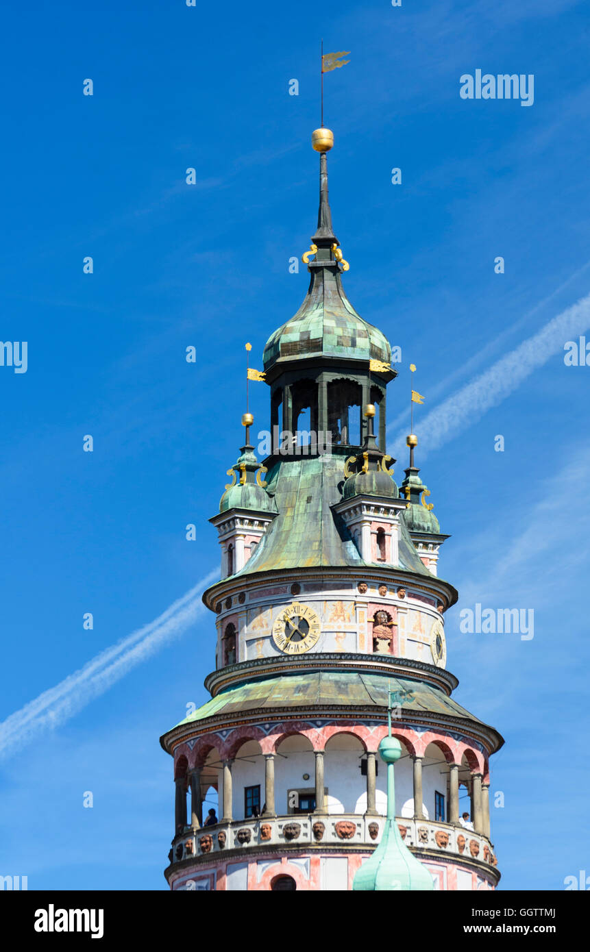 Ceský Krumlov (Böhmisch Krumau) : tour du château, tchèque, Jihocesky, Fethiye, La Bohême du Sud, Banque D'Images