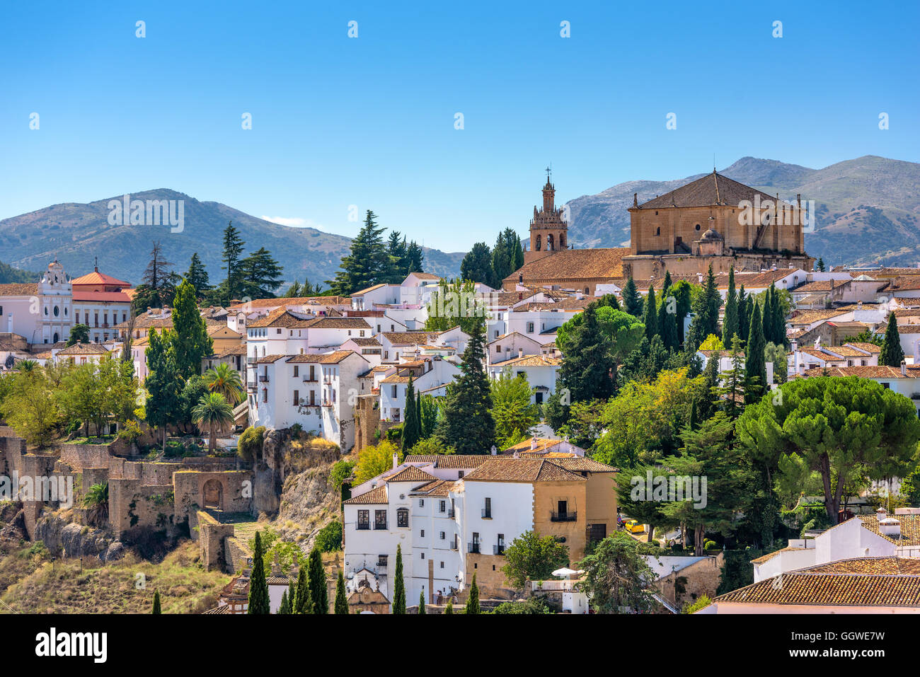 Ronda, Espagne vieille ville paysage urbain. Banque D'Images