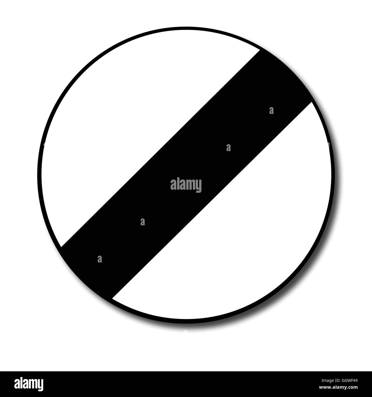 Un grand noir et blanc ronde signe la mise en distribution générale du trafic Illustration de Vecteur