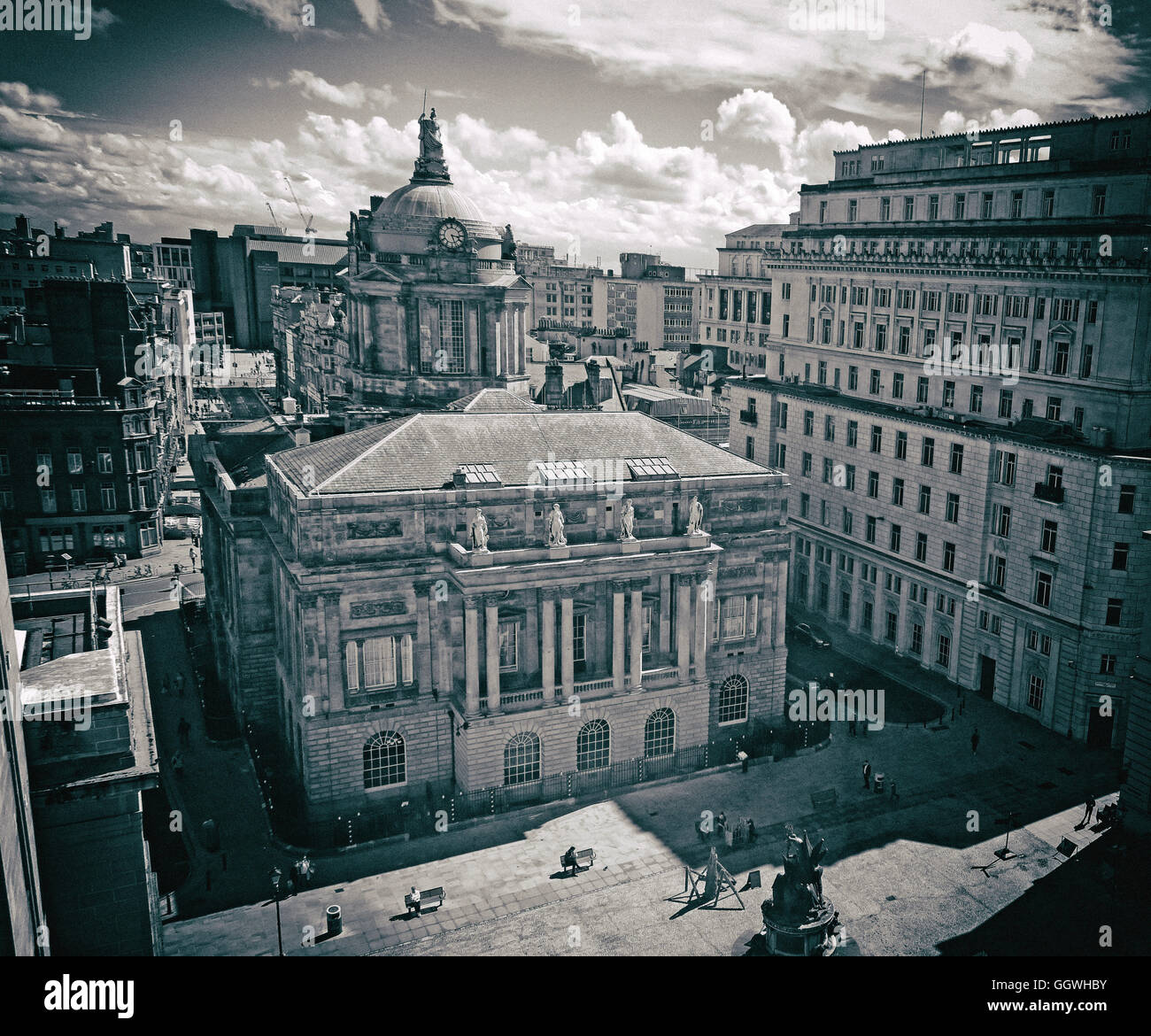 Liverpool Town Hall, Dale St,Merseyside, Angleterre, Royaume-Uni - Monochrome Banque D'Images