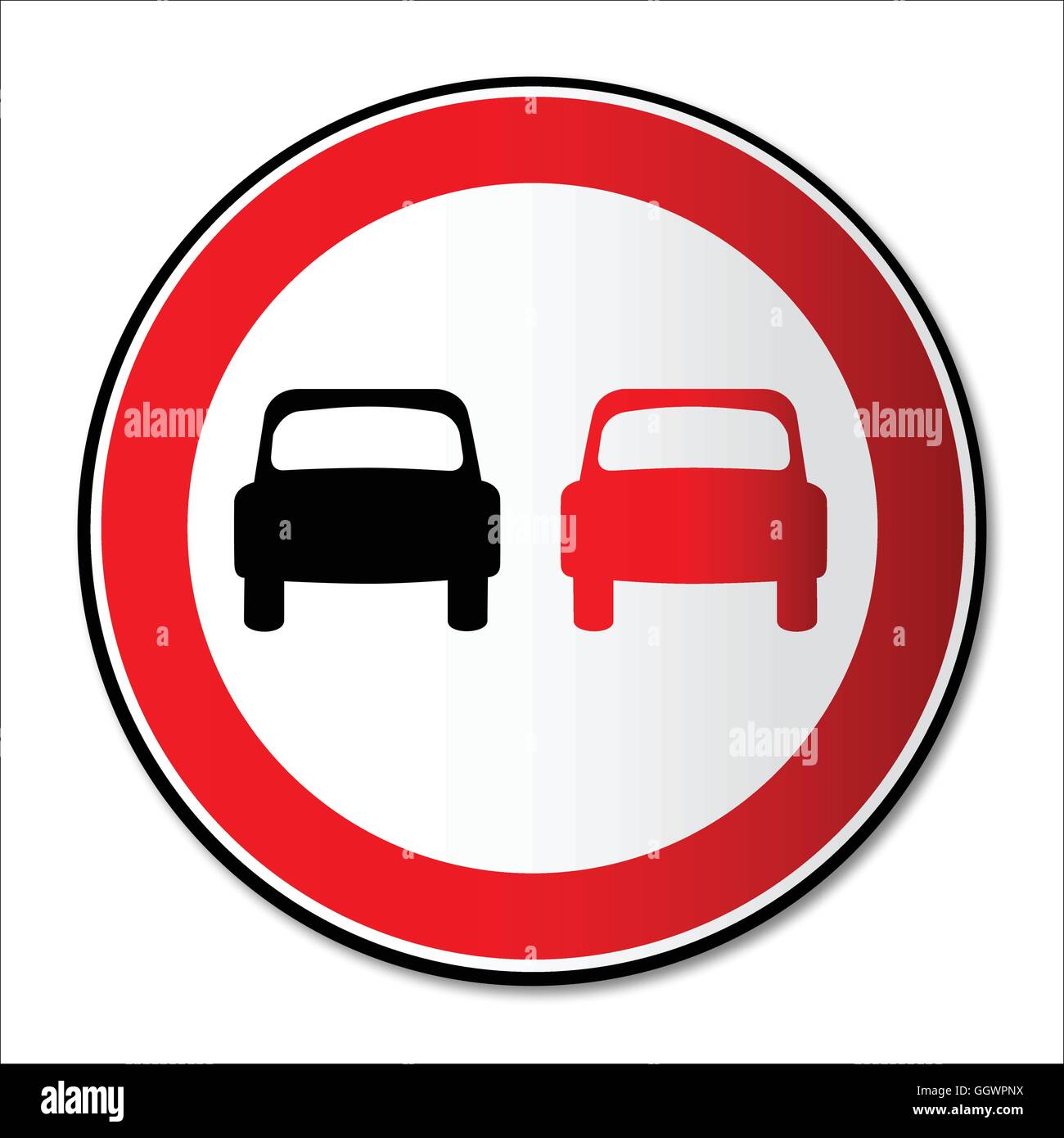Un signe typique pas de dépassements sur un fond blanc Illustration de Vecteur