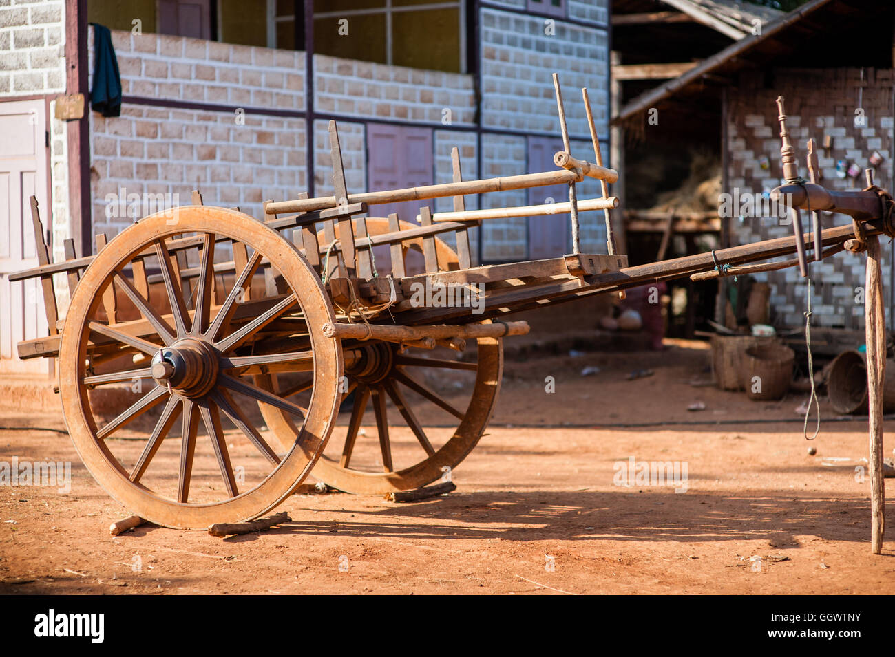 Chariot en bois Banque D'Images