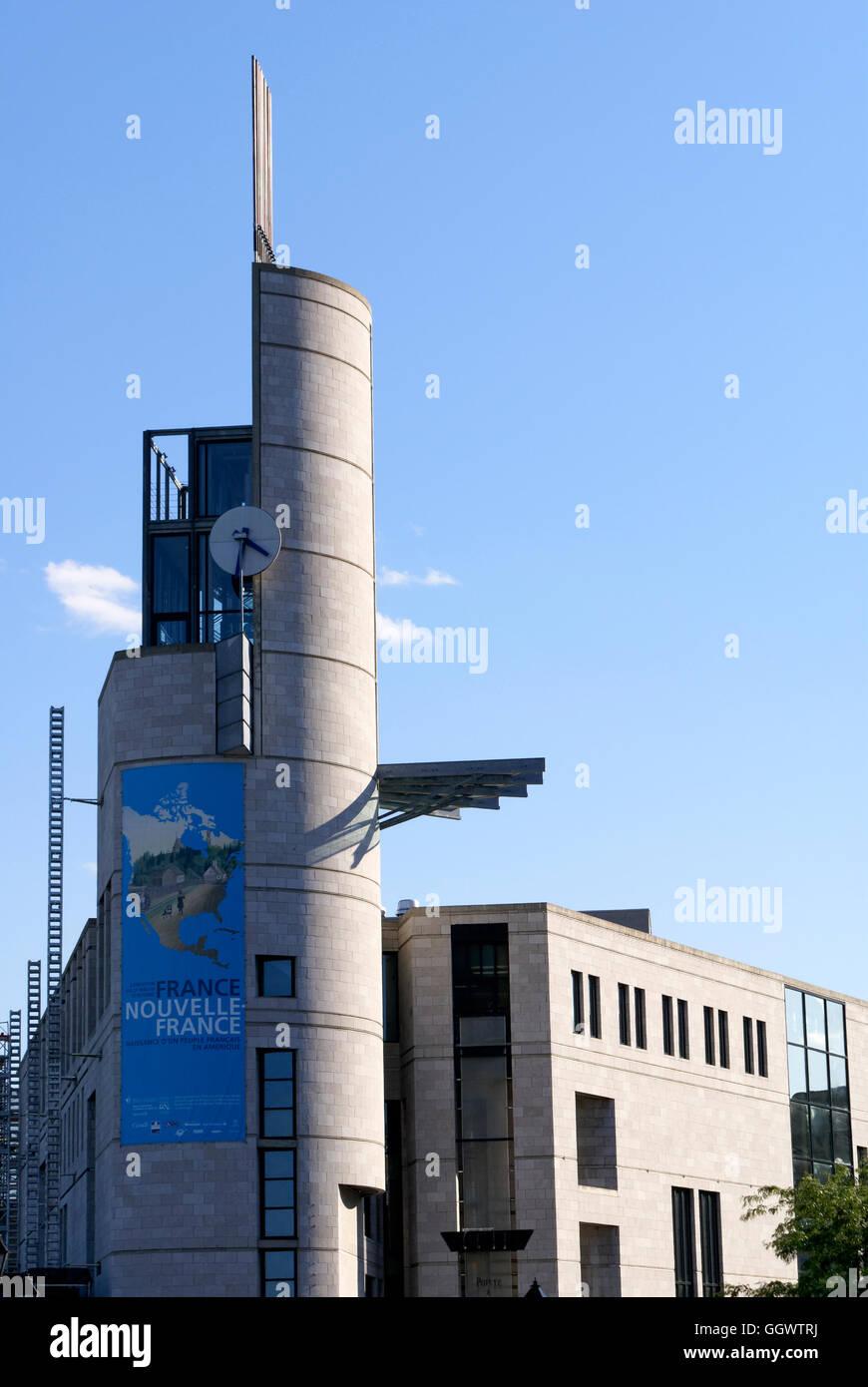 L'Eperon Building, Montréal Musée d'archéologie et d'histoire à Pointe-a-Calliere, Vieux Port de Montréal, Québec, Canada Banque D'Images