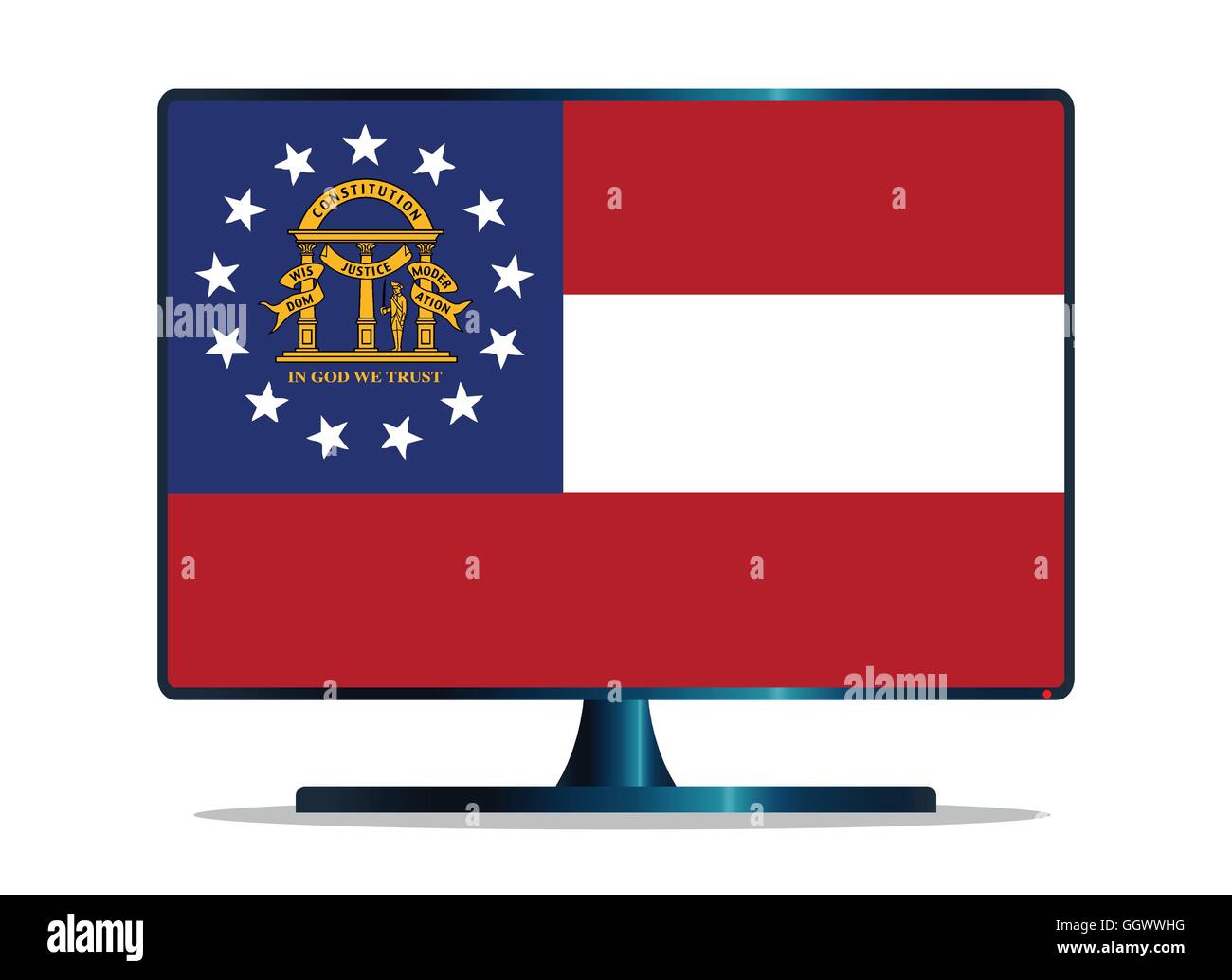 Un téléviseur ou un écran d'ordinateur avec le drapeau d'état de Géorgie Illustration de Vecteur