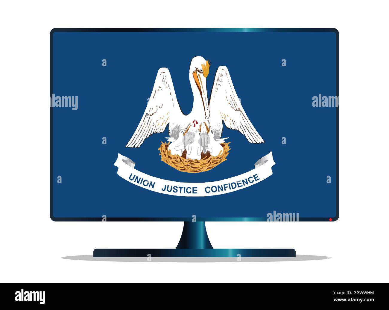 Un téléviseur ou un écran d'ordinateur avec le drapeau de l'état de la Louisiane Illustration de Vecteur