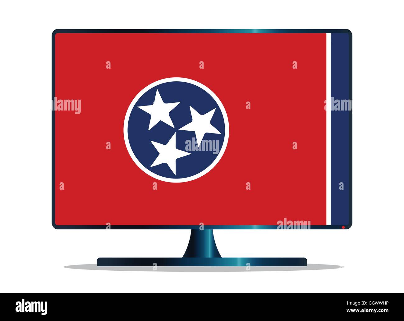 Un téléviseur ou un écran d'ordinateur avec le drapeau de l'état du Tennessee Illustration de Vecteur