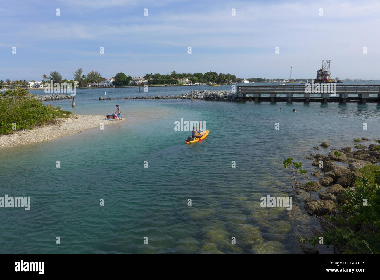 Un kayakiste disparu dans l'eau au large de Peanut Island Park dans le comté de Palm Beach en Floride du Sud Banque D'Images