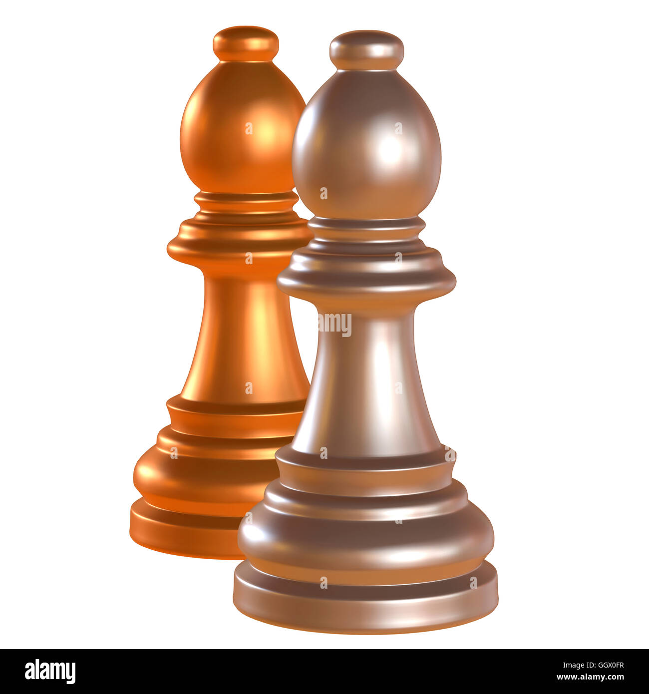 Illustration 3d de jeu d'échecs isolés du prince Banque D'Images