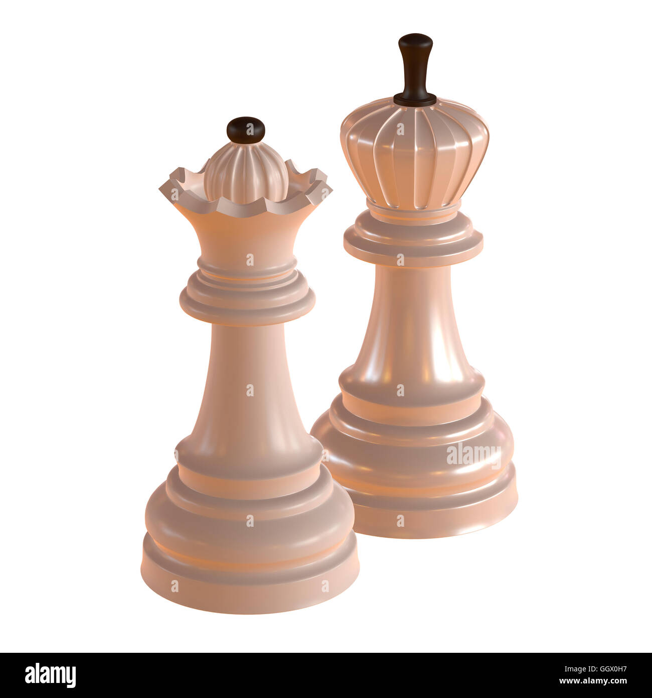 Illustration 3d de jeu d'échecs isolés du prince Banque D'Images