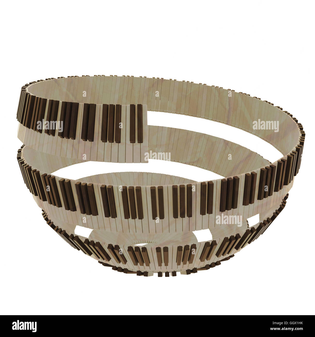 De forme sphérique du clavier de piano de rendu 3D Design Banque D'Images