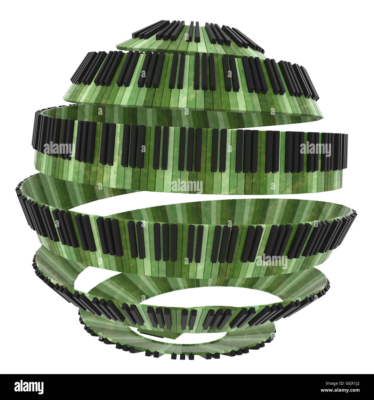 De forme sphérique du clavier de piano de rendu 3D Design Banque D'Images