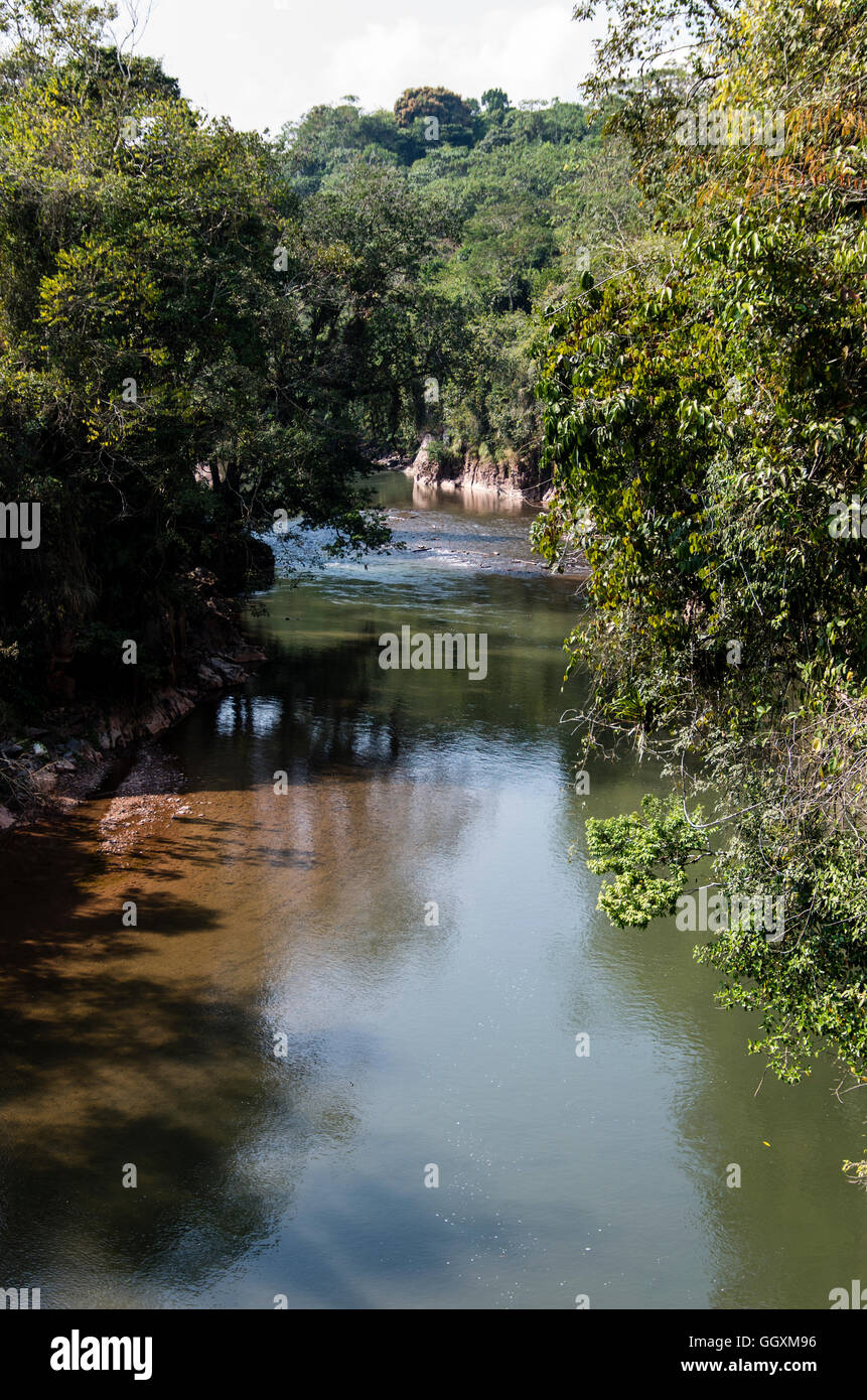 Dans la rivière tulumayo huanuco ministère,bassin de l'amazone, au Pérou. Banque D'Images
