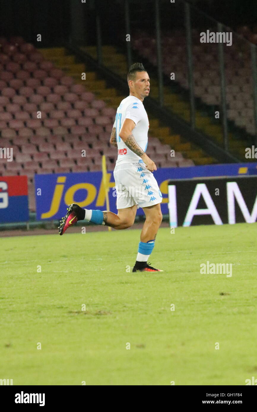 Napoli, Italie. 7 Août, 2016. Marek Hamšík (SSC Napoli ) lors de match de football entre SSC Napoli et Monaco au stade San Paolo de Naples .résultat final Napoli vs Monaco 5-0 Crédit : Salvatore Esposito/Alamy Live News Banque D'Images