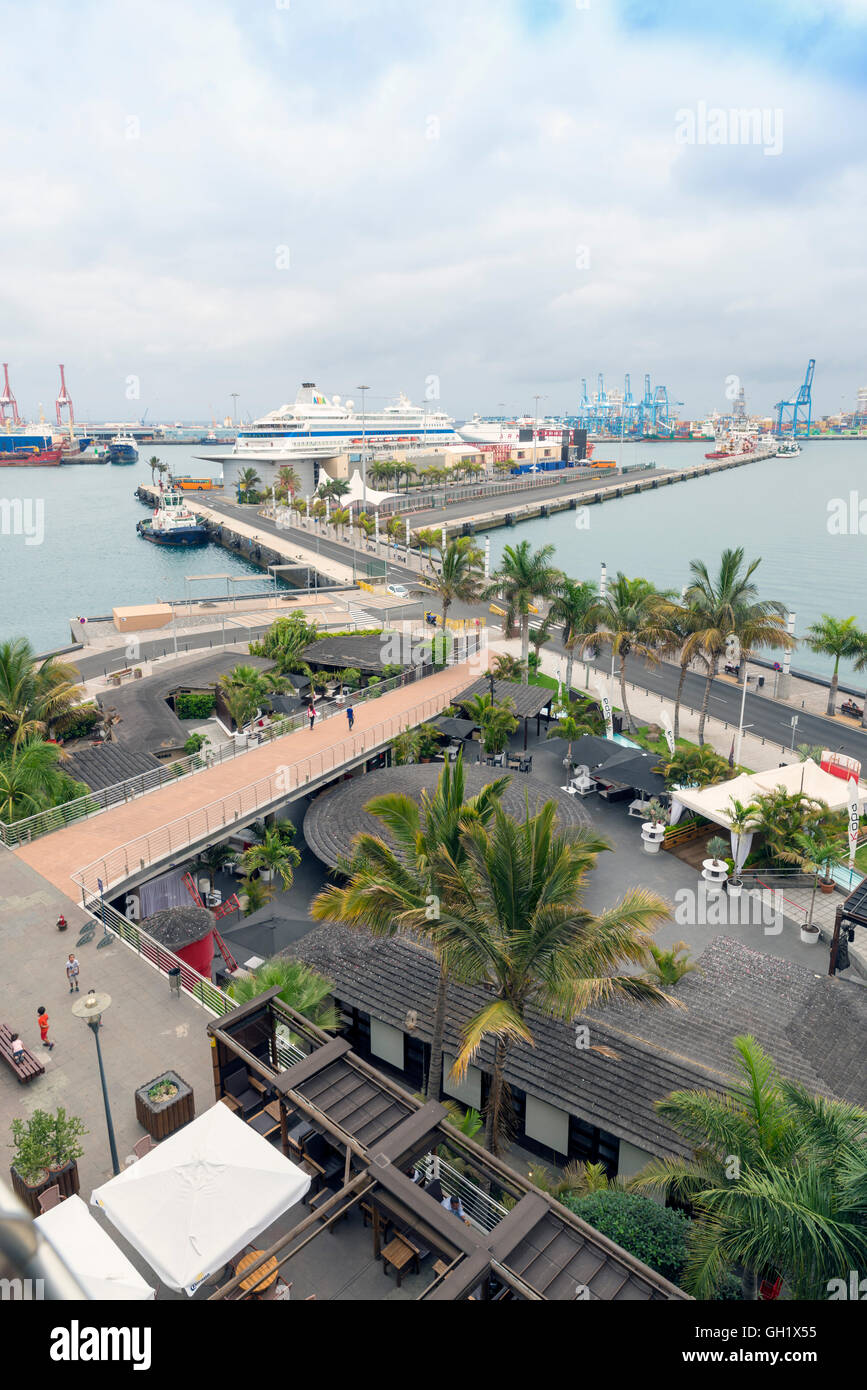 Vue panoramique sur mer, port de Las Palmas Banque D'Images