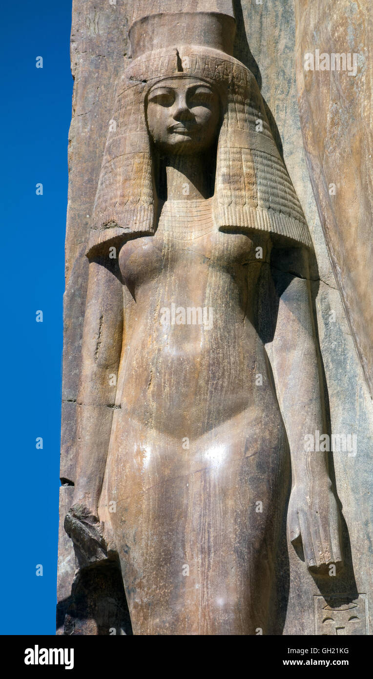 L'Egypte, Khom el Hetan : statue de la reine Tiyi Teye ou épouse du pharaon Aménophis III (XVIII° dyn.) Banque D'Images
