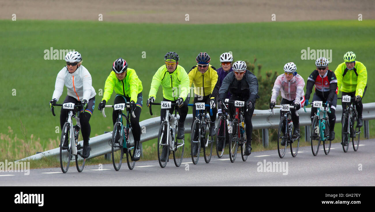 TROSA LA SUÈDE, 15 mai 2016. Participant à une course de vélo, plus petite (90 km route rurale) à la fois pour les professionnels et amateurs. Banque D'Images