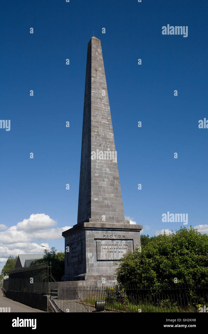 Monument au général Sir Thomas Picton Banque D'Images