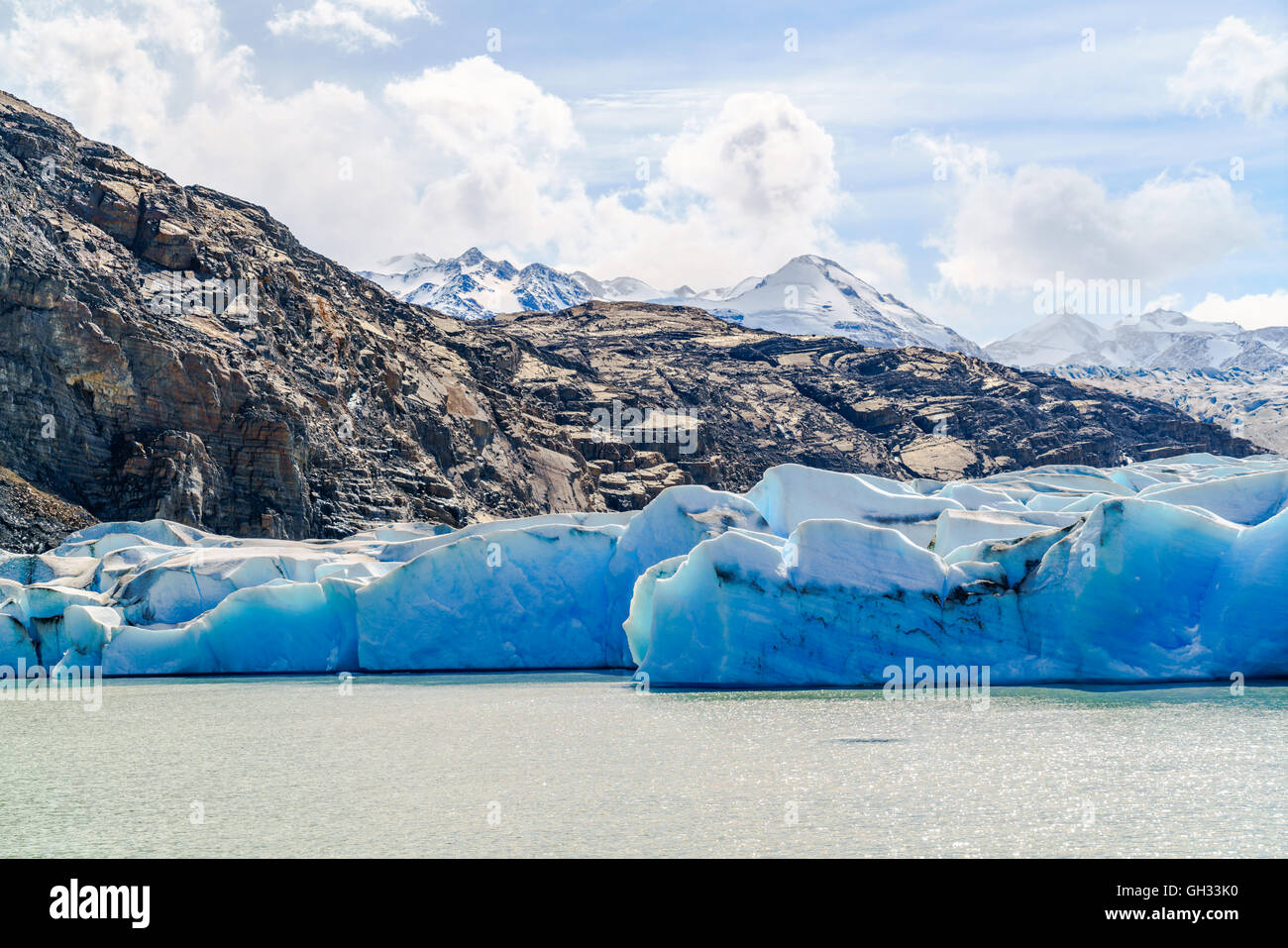 Vue sur glacier Grey dans le sud de la patagonie, un champ de chili Banque D'Images