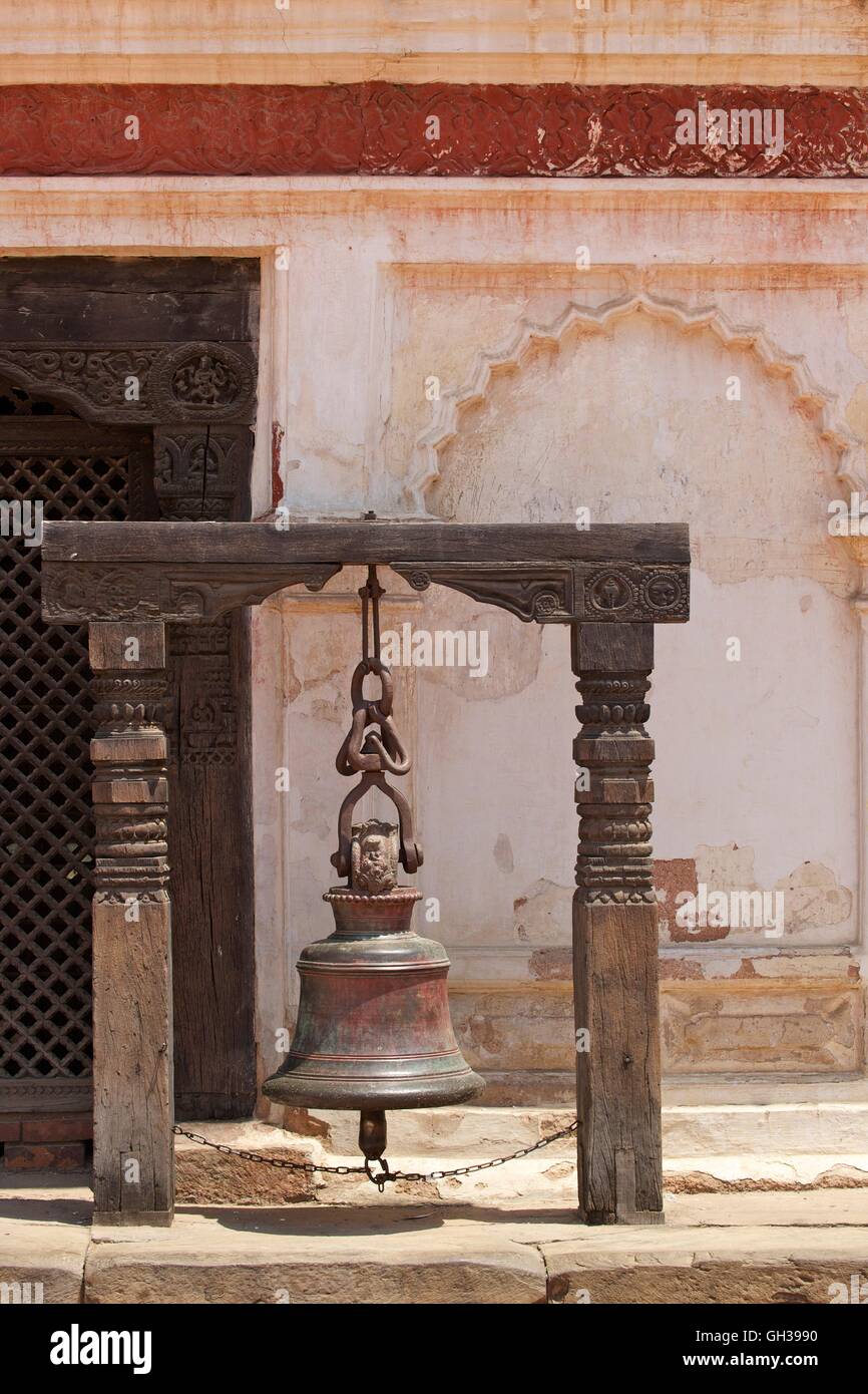 L'ancienne cloche, Durbar Square, UNESCO World Heritage site, bhaktapur, vallée de Kathmandou, Népal, Asie Banque D'Images