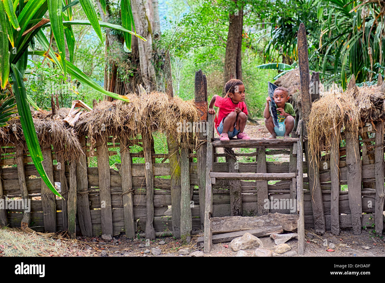 Kids Village Jiwika Banque D'Images