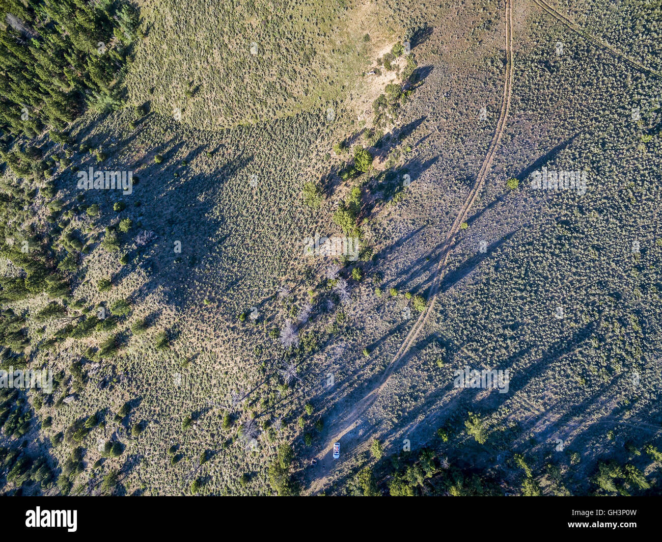 Vue aérienne d'une route de l'arrière-pays en Amérique du Park, Colorado Banque D'Images