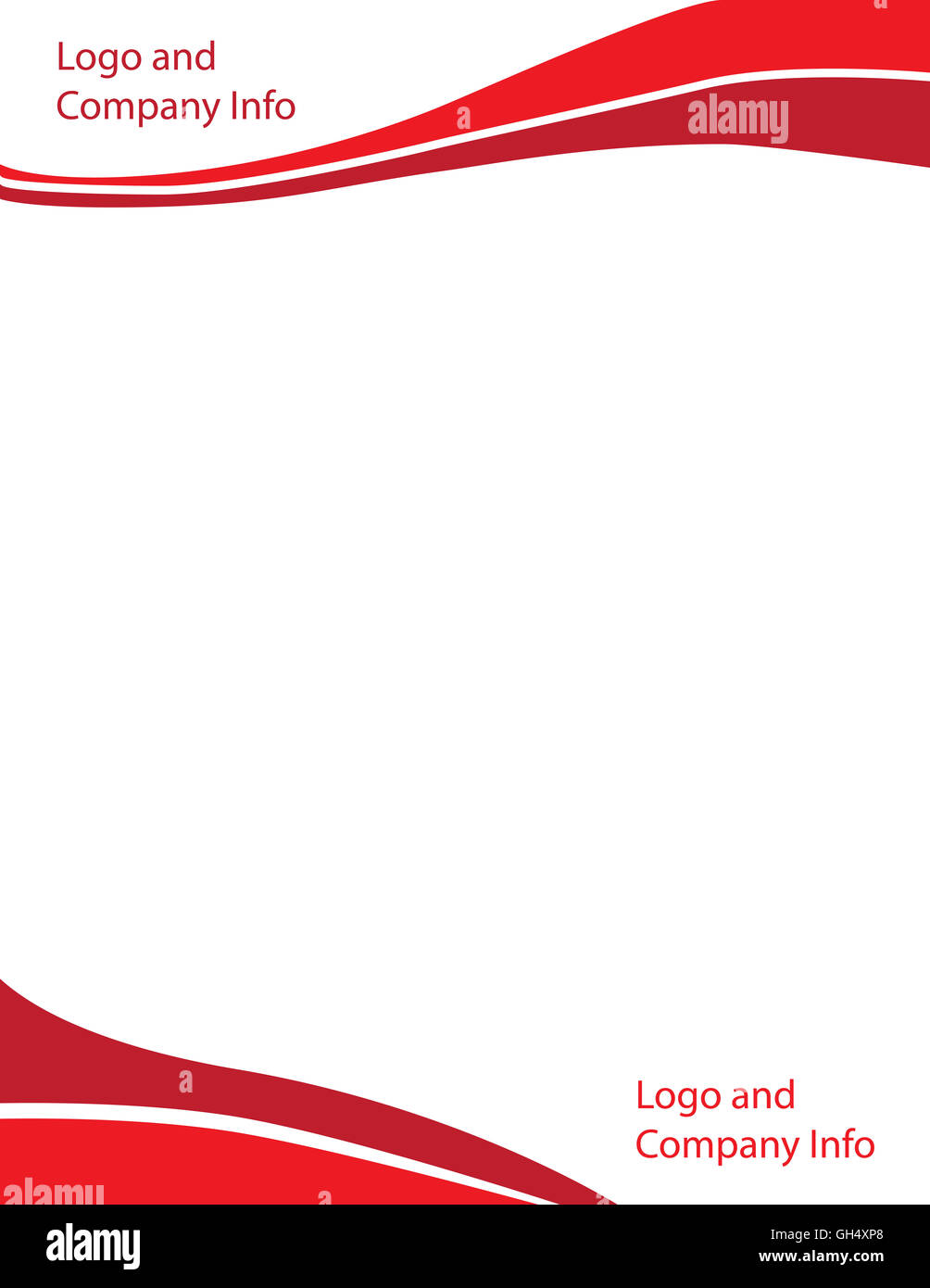 Modèle à en-tête professionnel rouge Banque D'Images
