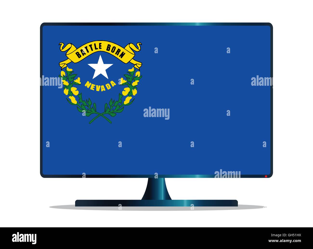 Un téléviseur ou un écran d'ordinateur avec le drapeau de l'état du Nevada Illustration de Vecteur