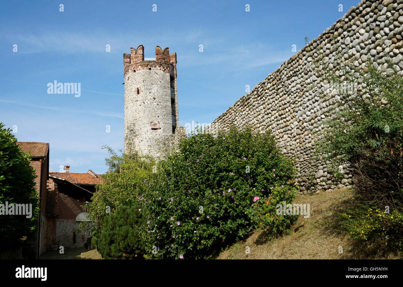 Le village médiéval fortifié de del Ricetto Candelo, Piémont, Italie Banque D'Images