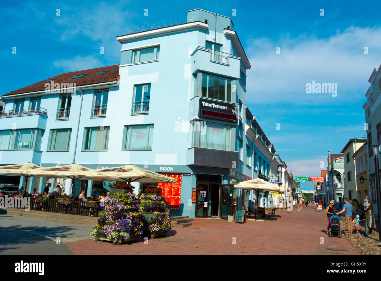 Ruutli street, Parnu, Estonie, pays Baltes, Europe Banque D'Images