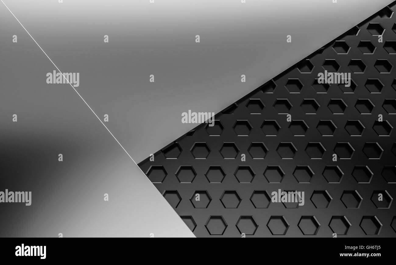 Rayon noir abstract ruche hextagon texture background with copy space 3D Rendering Banque D'Images