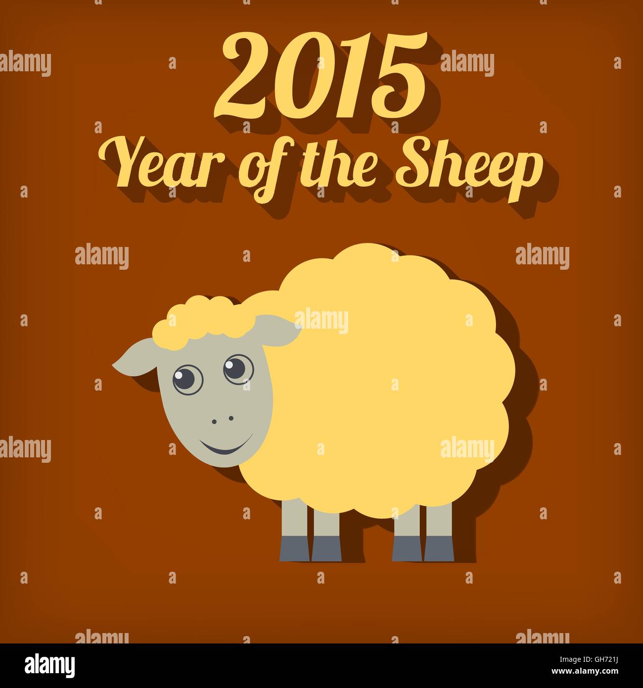 Nouvel An chinois 2015 de la brebis. Vector illustration. Illustration de Vecteur