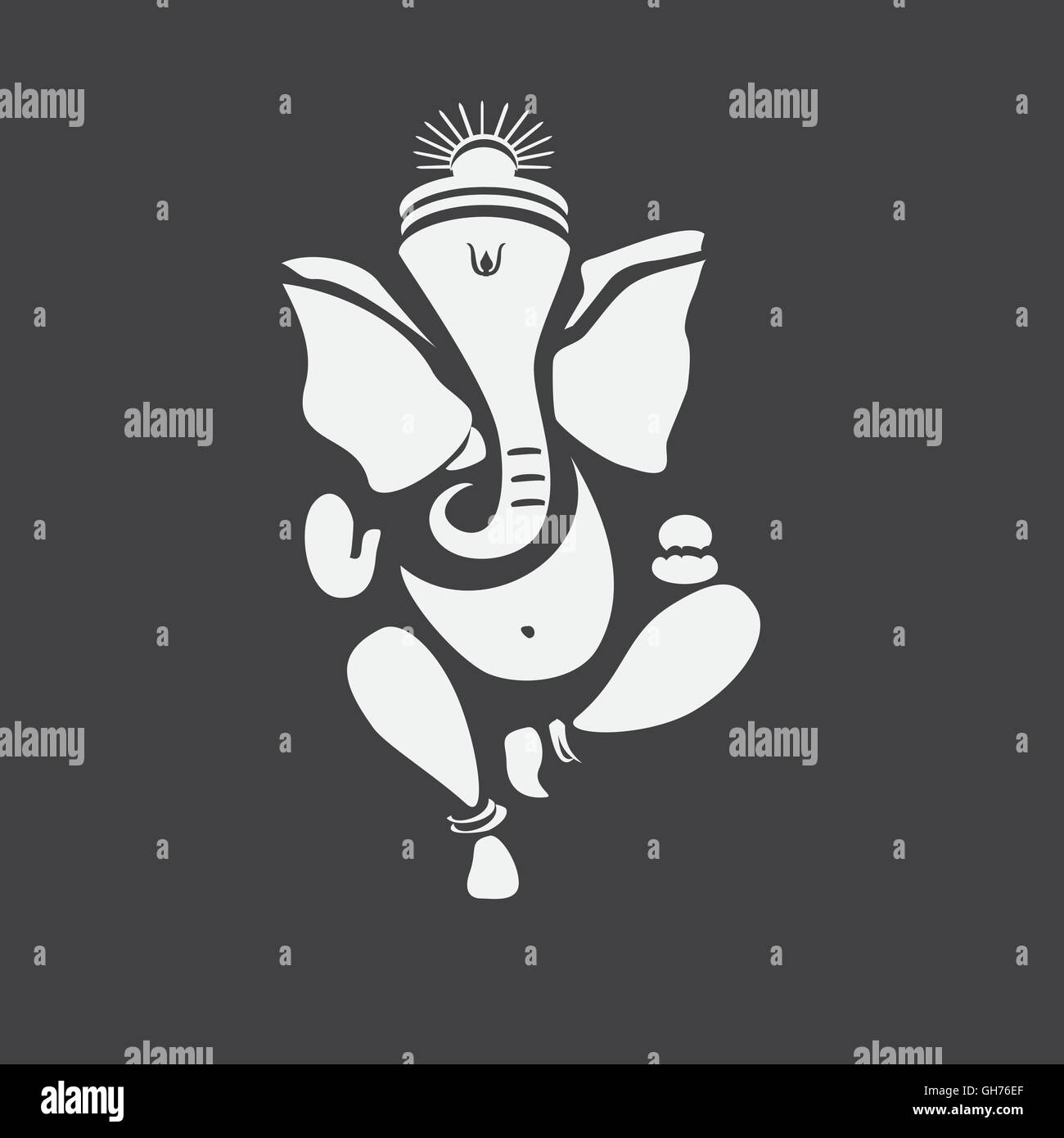 Ganesh ou Ganesha stylisée. Vecteur. Illustration de Vecteur