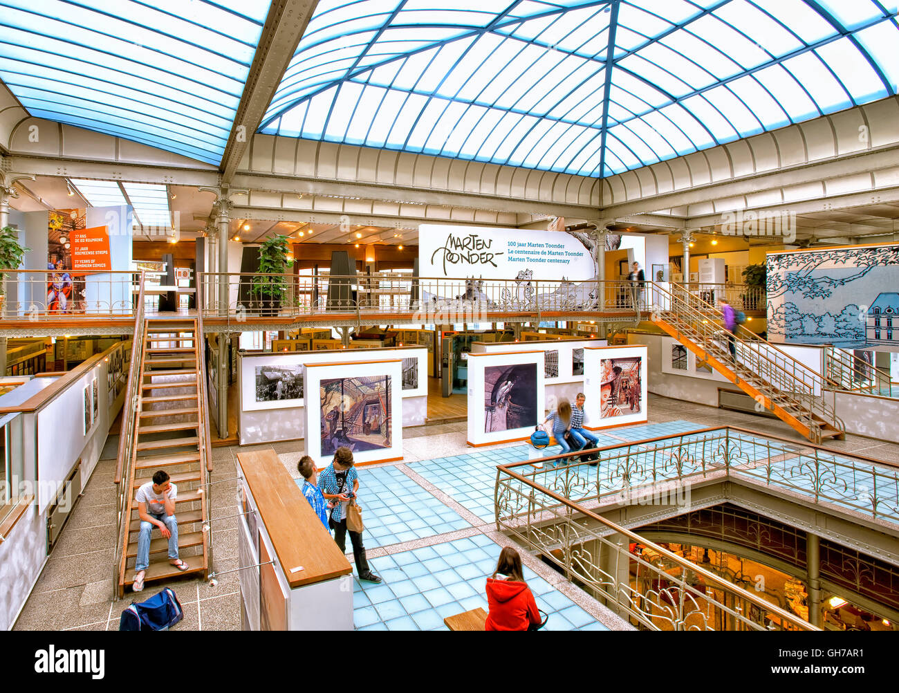 Intérieur du Musée de la Bande Dessinée à Bruxelles, Belgique Banque D'Images