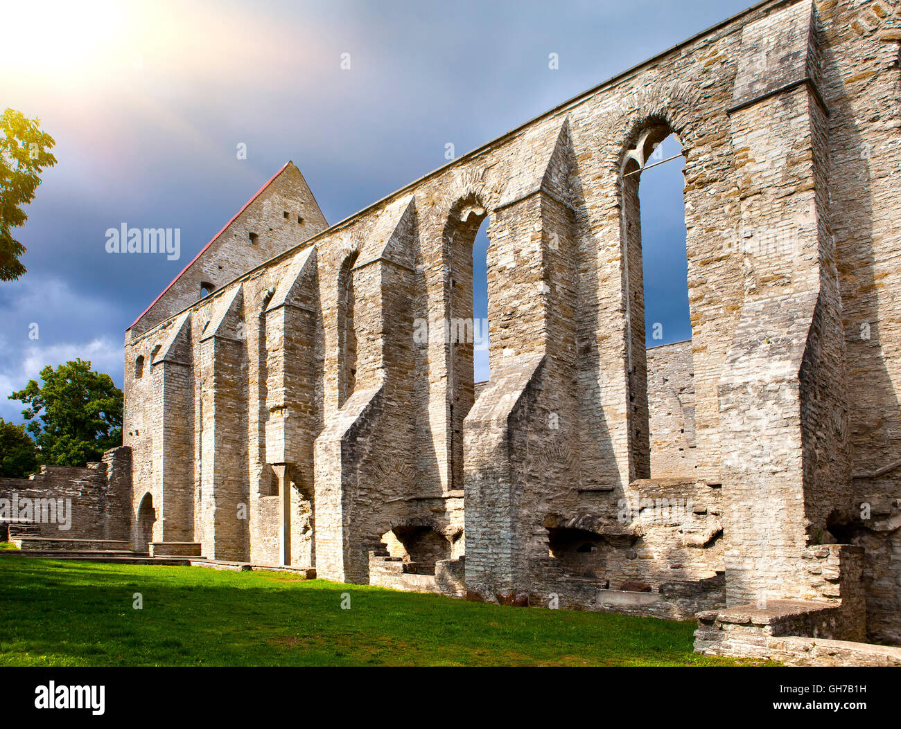 Ruine antique couvent Saint Brigitta dans la région de Pirita, Tallinn, Estonie Banque D'Images