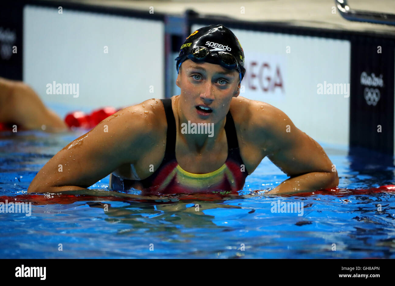 Rio de Janeiro, Brésil. 9 Août, 2016. Mireia Belmonte de l'Espagne participe à la Women's 200m papillon de la chaleur pendant les épreuves de natation aux Jeux Olympiques de Rio 2016 au Stade olympique de natation à Rio de Janeiro, Brésil, 9 août 2016. Photo : Michael Kappeler/dpa/Alamy Live News Banque D'Images