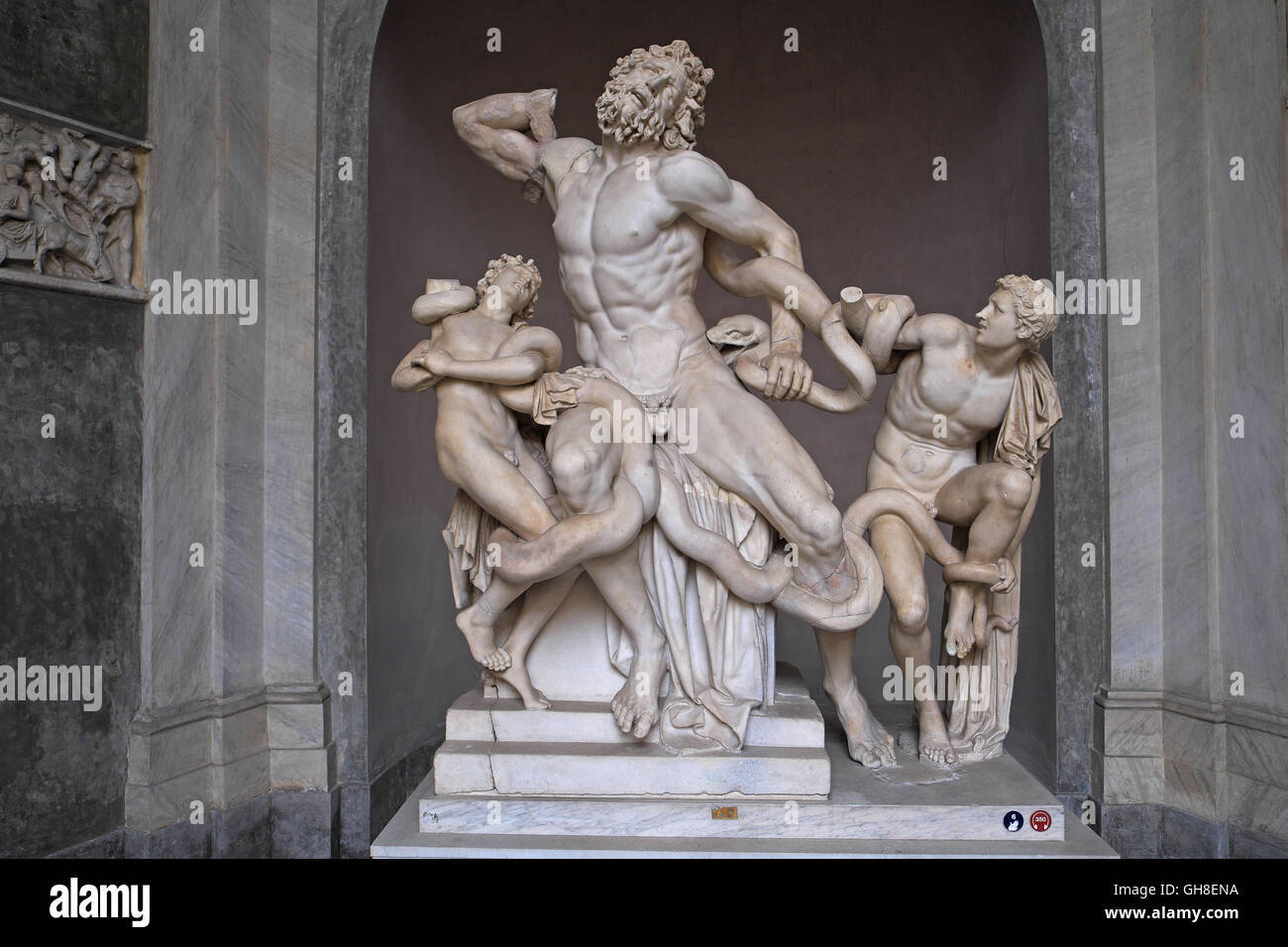 'Laocoon et ses fils, Musée Pio-Clementino, Musées du Vatican, Vatican, Rome, Italie. Banque D'Images