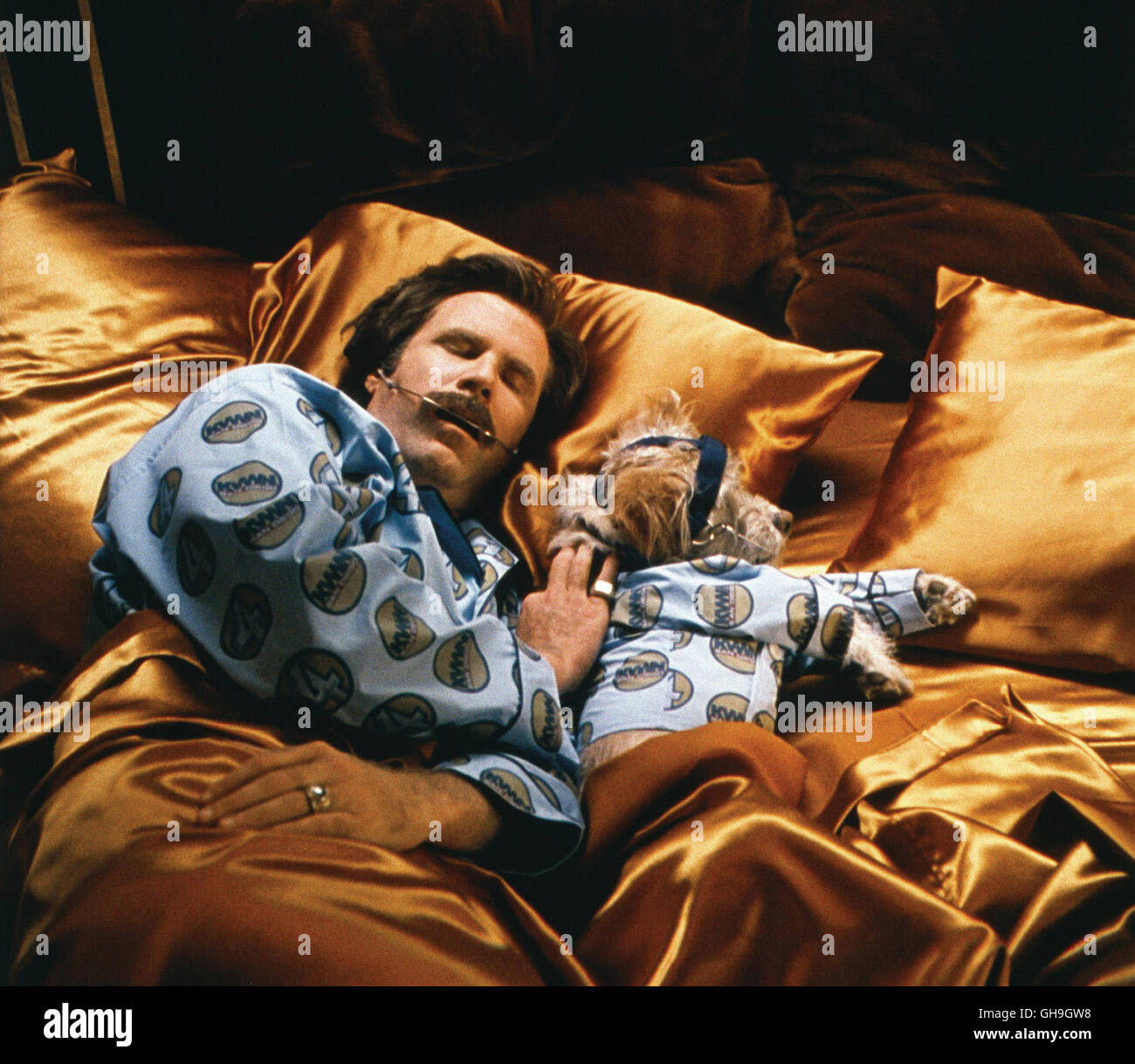 Ron Burgundy (Will Ferrell) et son chien Baxter sont comme deux petits pois dans une cosse. Film, Fernsehen, Kino, Comedy Comedy Regie : Adam McKay aka. Présentateur : la légende de Ron Burgundy Banque D'Images