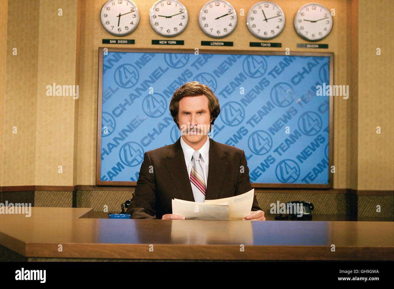 Will Ferrell comme Ron Burgundy, Film Fernsehen, Kino, Comedy Comedy Regie : Adam McKay aka. Présentateur : la légende de Ron Burgundy Banque D'Images