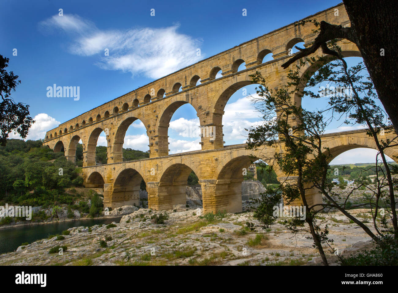 Pont du Gard, Castillon-du-Gard, France. Banque D'Images