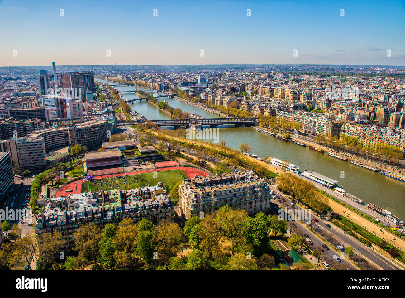 Seine - Vue de la tour Eiffel Banque D'Images