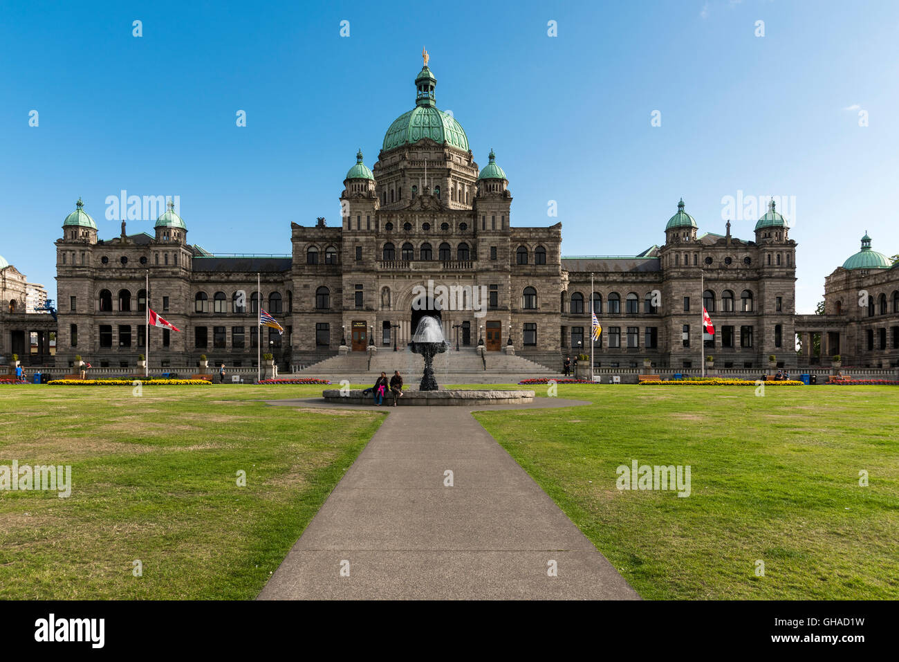 Les édifices du Parlement de la Colombie-Britannique, Victoria, Colombie-Britannique, Canada Banque D'Images