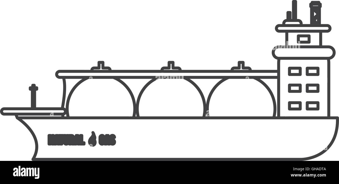 L'icône de bateau de gaz naturel Illustration de Vecteur