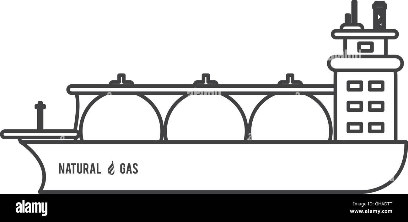 L'icône de bateau de gaz naturel Illustration de Vecteur