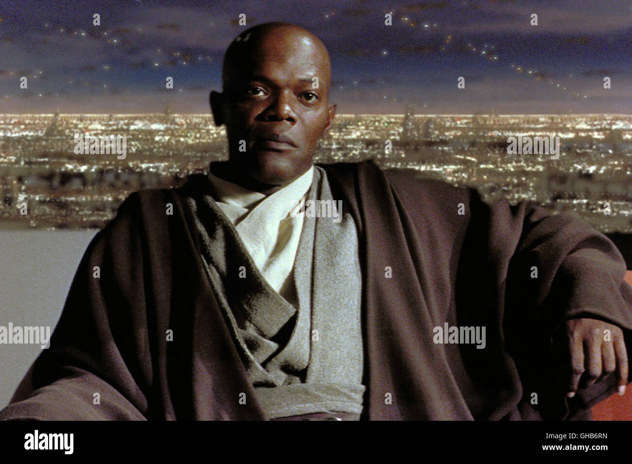STAR WARS : Episode I - LA MENACE FANTÔME USA 1999 George Lucas Mace Windu (Samuel L. Jackson) Régie : George Lucas Banque D'Images