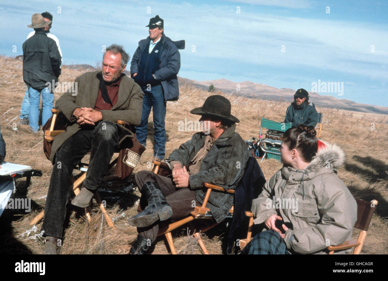 UNFORGIVEN USA 1992 Clint Eastwood Clint Eastwood sur le tournage. Regie : Clint Eastwood Banque D'Images