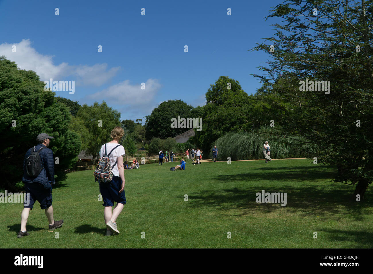 Un grand terrain de la Durrell Wildlife Trust, Jersey, Channel Islands, Banque D'Images