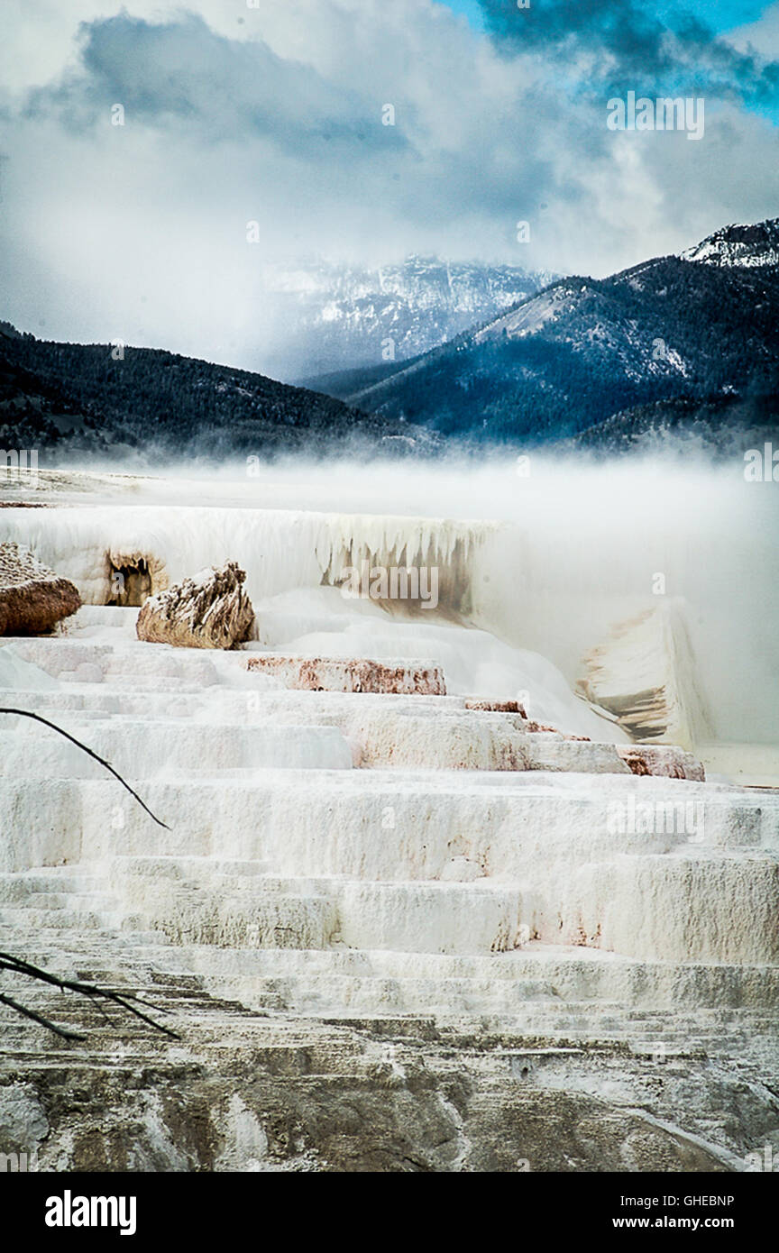 Yellowstone, Mammoth Mountain scenery Banque D'Images
