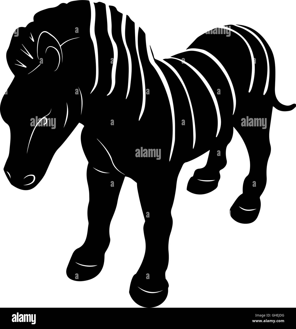 Icône stylisée Zebra ossature graphique vectoriel Illustration de Vecteur